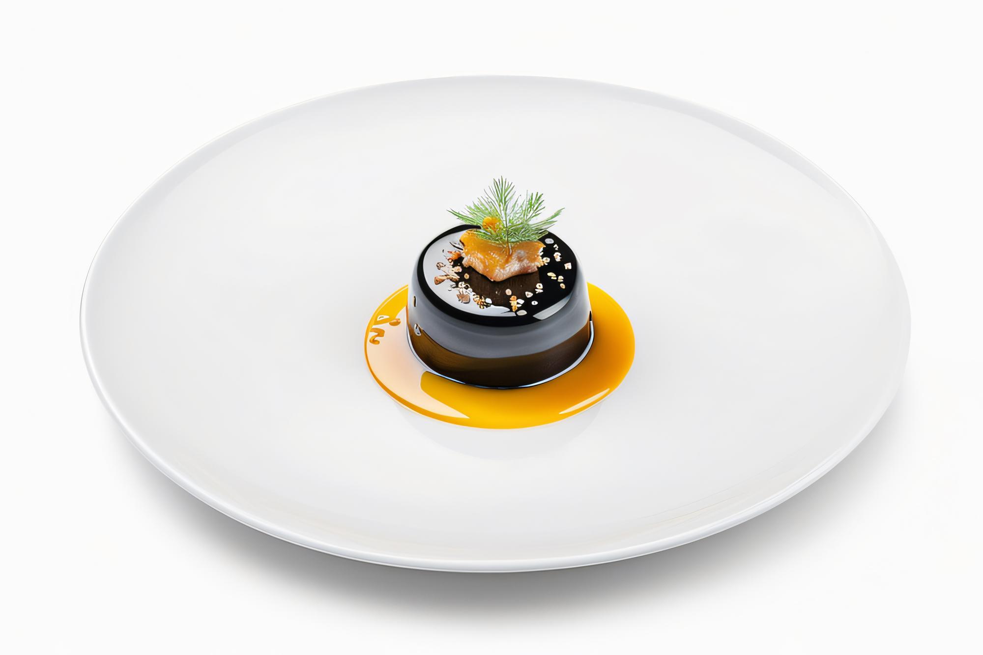 Chef preparing modern plated dish with minimal styling