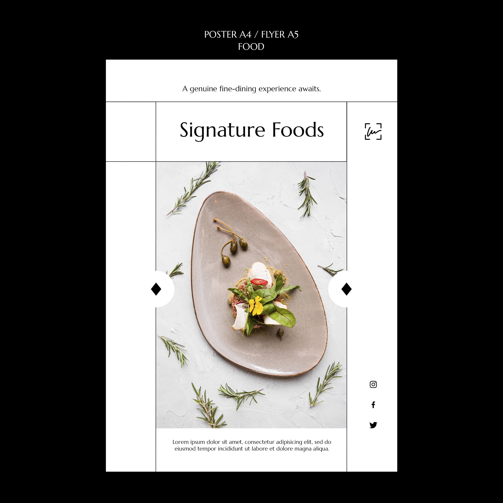 Sample menu layout and plating